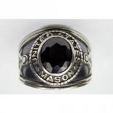 Anel em Prata 950 - MODELO AMERICANO - PEDRA - ONIX